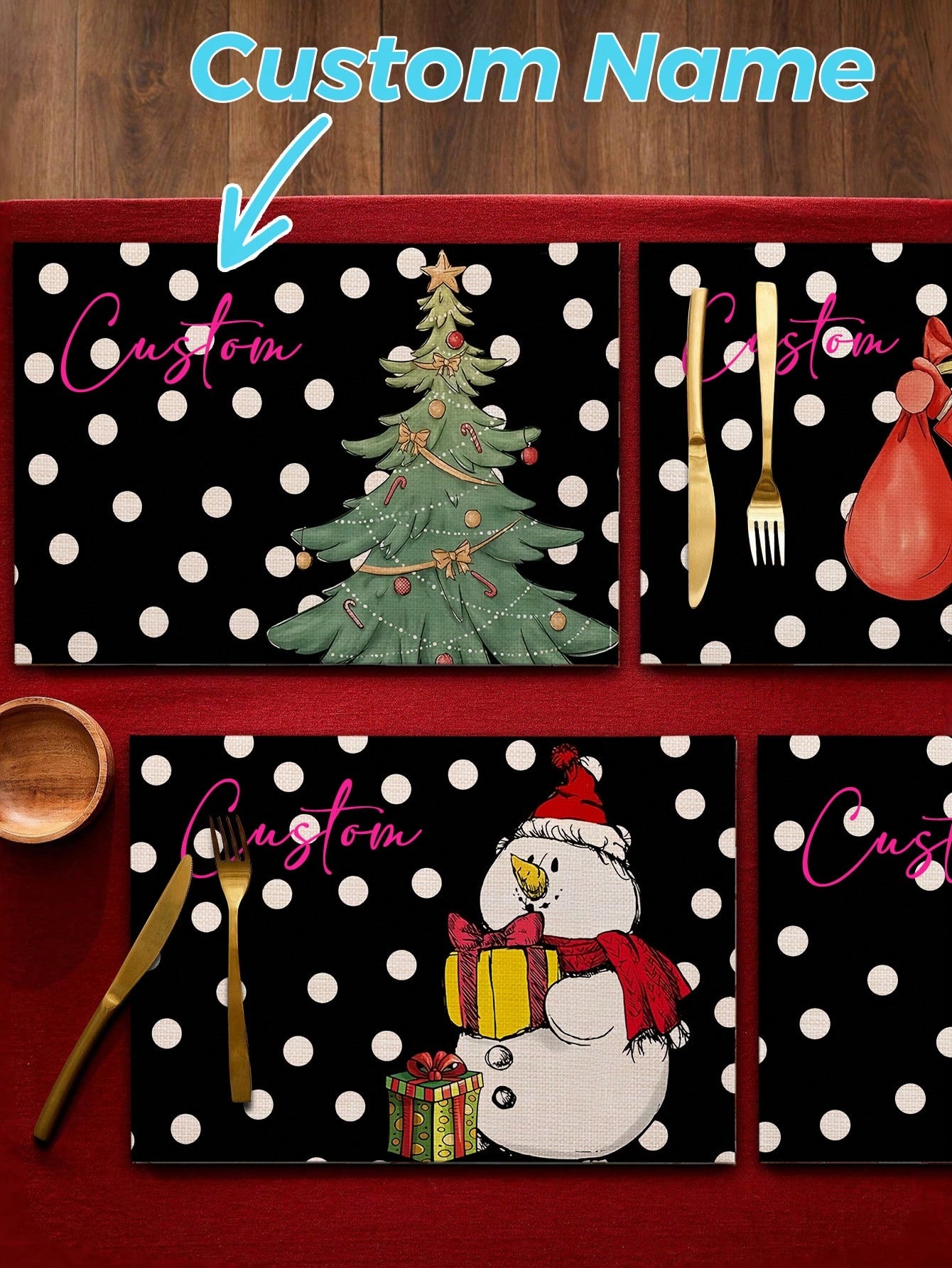 Personalized Christmas Custom Placemats